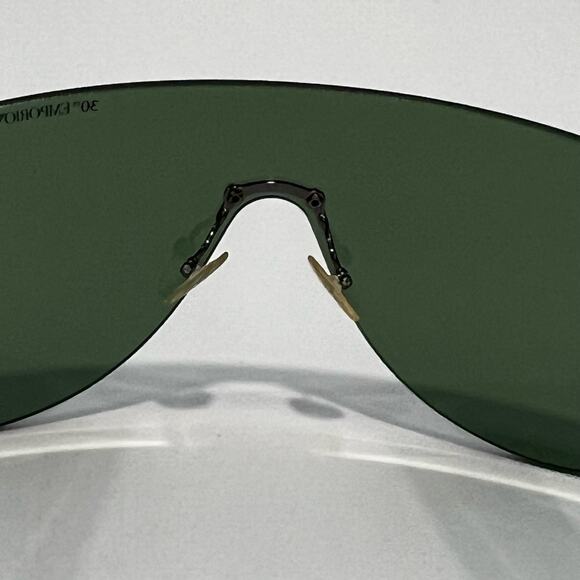 RARE NWOT Vintage Emporio Armani Retro Style Aviator Rimless Sunglasses Green - Picture 10 of 12